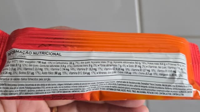 Rótulo do produto Barra de Proteína Ovomaltine