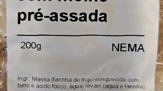 Rótulo do produto Massa de Pizza com Molho Pré-Assada