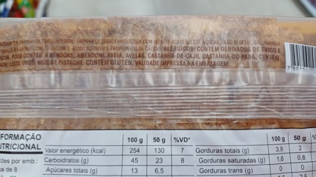 Rótulo do produto Pão de Forma Integral