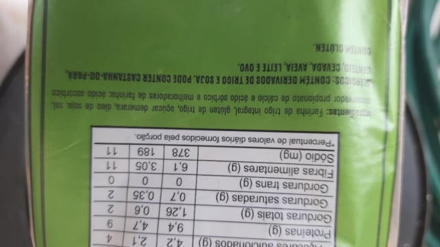 Rótulo do produto Pão Integral