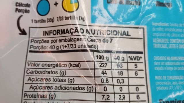 Rótulo do produto Rap10 (Pão Tipo Tortilha)