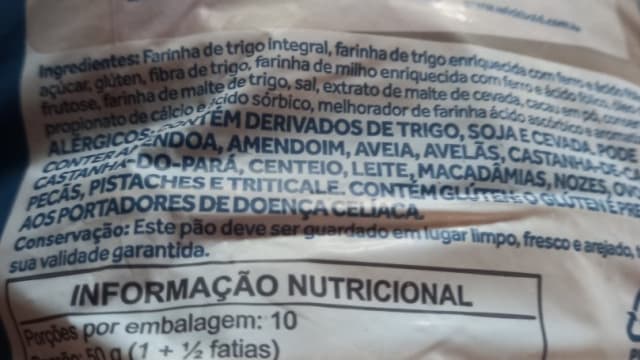 Rótulo do produto Pão Multigrãos Wickbold
