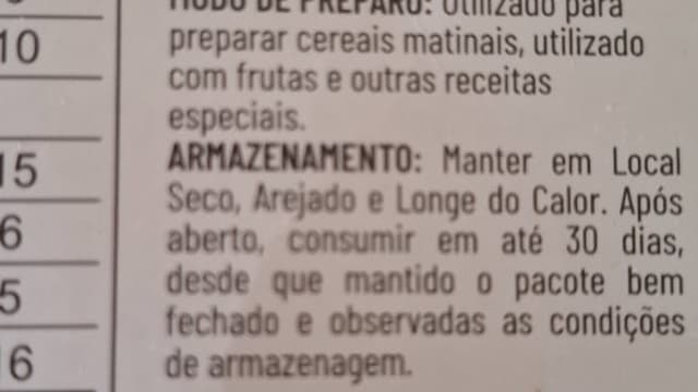 Rótulo do produto Farinha de Aveia