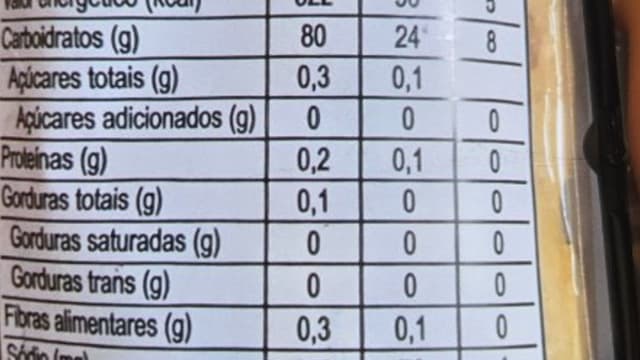 Rótulo do produto Biscoito de Polvilho com Abóbora e Alecrim