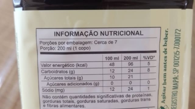 Rótulo do produto Suco Misto de Uva, Pera e Maçã