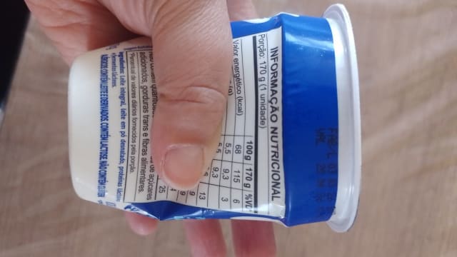 Rótulo do produto Iogurte Natural Integral