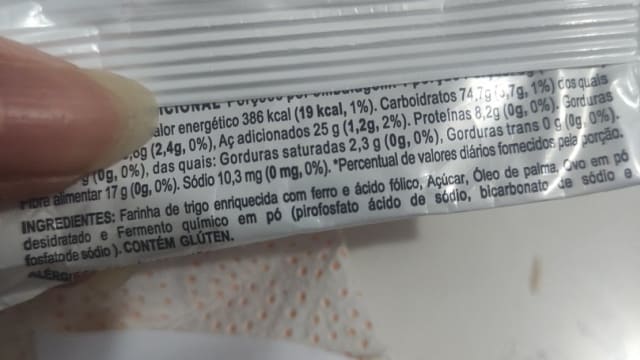 Rótulo do produto Biscoito da Sorte Doce