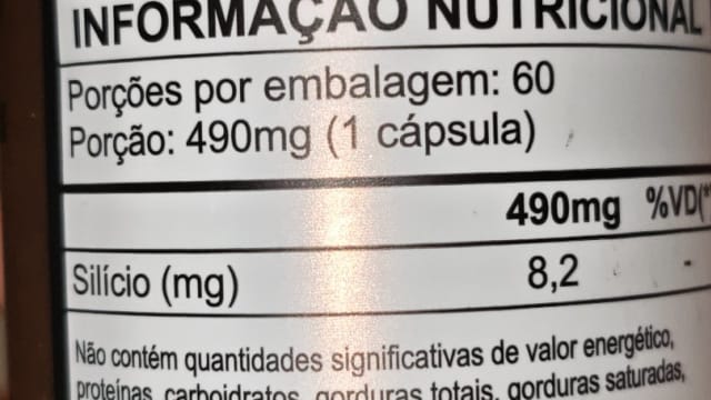 Rótulo do produto Silício Orgânico (Monometilsilanotriol)
