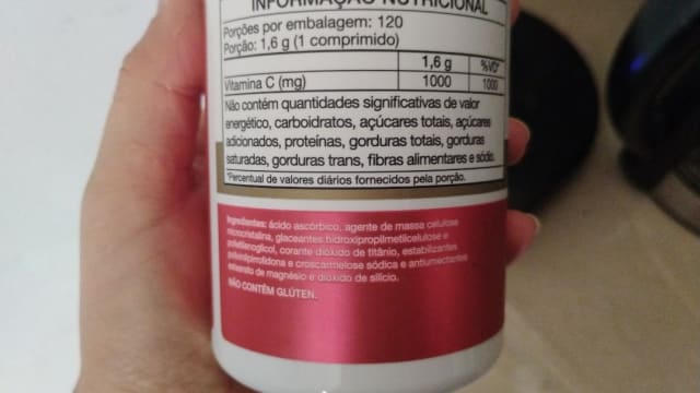 Rótulo do produto Vitamina C 1000mg