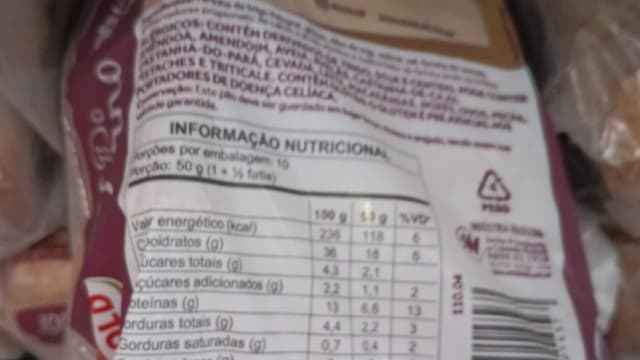 Rótulo do produto Pão de Forma Wickbold 100% Integral