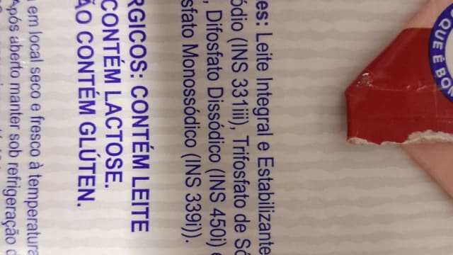 Rótulo do produto Leite Integral UHT