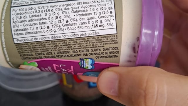 Rótulo do produto Requeijão Cremoso Zero Lactose