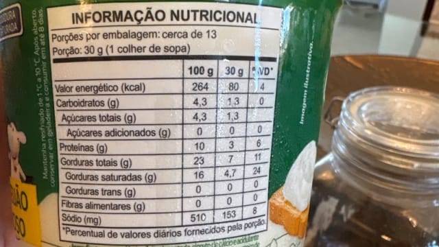 Rótulo do produto Requeijão Cremoso