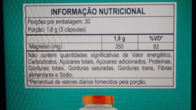 Rótulo do produto Magnésio Glicinato Bigens