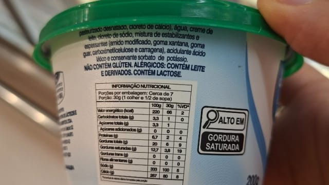 Rótulo do produto Requeijão Cremoso