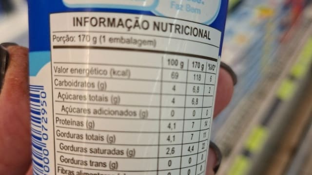 Rótulo do produto Iogurte Natural Integral Nestlé
