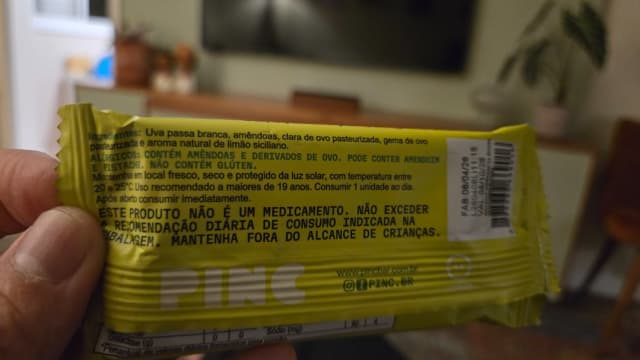 Rótulo do produto Barra de Proteína PINC Limão Siciliano