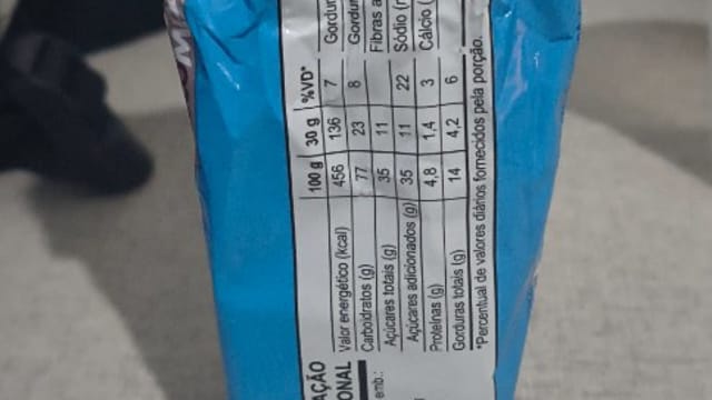 Rótulo do produto Biscoito Recheado Sabor Morango