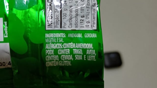 Rótulo do produto Amendoim Salgado