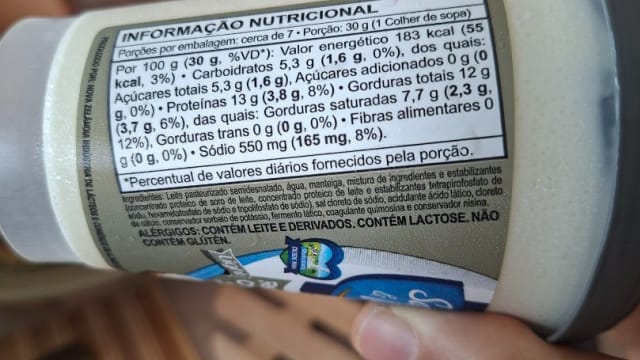Rótulo do produto Requeijão Cremoso