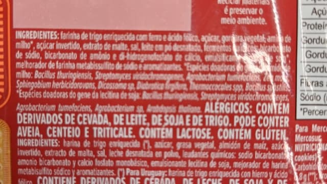 Rótulo do produto Biscoito Tipo Maizena