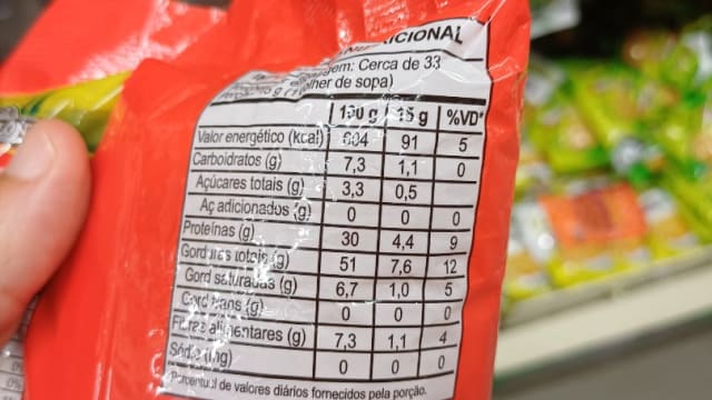 Rótulo do produto Amendoim