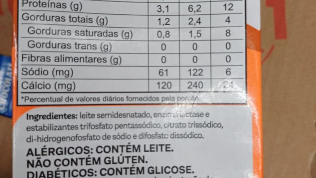 Rótulo do produto Leite Semidesnatado Zero Lactose Piracanjuba