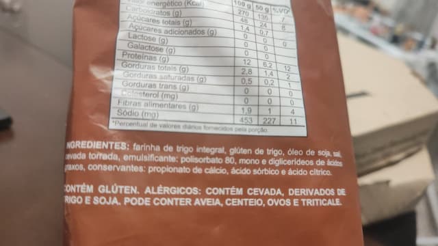 Rótulo do produto Pão de Forma Integral