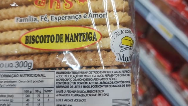 Rótulo do produto Biscoito de Manteiga Hansen