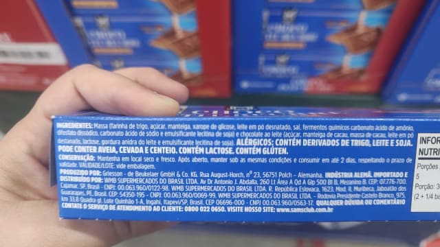 Rótulo do produto Biscoito com Chocolate ao Leite (Griesson)