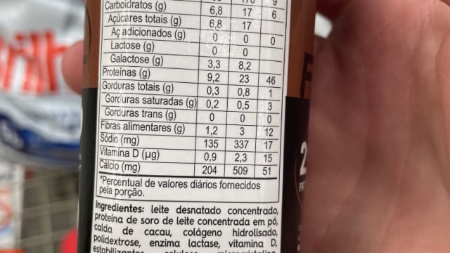Rótulo do produto Bebida Láctea Proteica Sabor Cacau