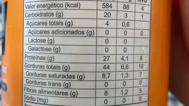 Rótulo do produto Pasta de Amendoim Integral