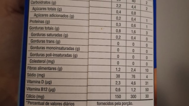 Rótulo do produto Bebida Vegetal de Castanha de Caju e Aveia - Possible