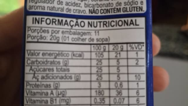 Rótulo do produto Xarope Adoçado com Extrato Proteico e Vitaminas