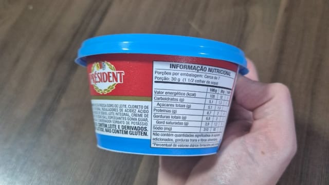 Rótulo do produto Creme de Ricota Fresca PRÉSIDENT
