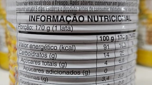 Rótulo do produto Milho Verde em Conserva Quero