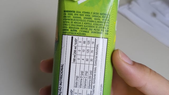 Rótulo do produto Bebida de Chá Misto sabor Abacaxi e Hortelã