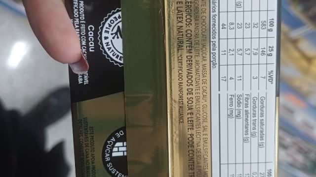 Rótulo do produto Chocolate Amargo com Crocante (Hershey's)
