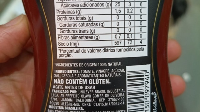 Rótulo do produto Ketchup Tradicional Hellmann's