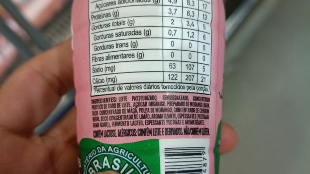 Rótulo do produto Iogurte de Morango Verde Campo