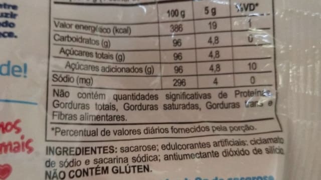 Rótulo do produto Açúcar Light / Adoçante Culinário com Sacarose