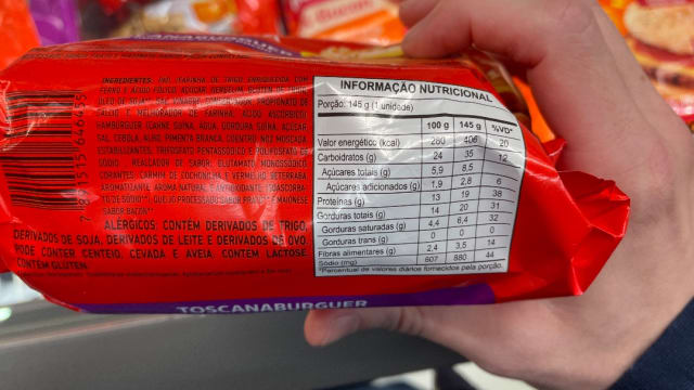 Rótulo do produto Toscanaburguer