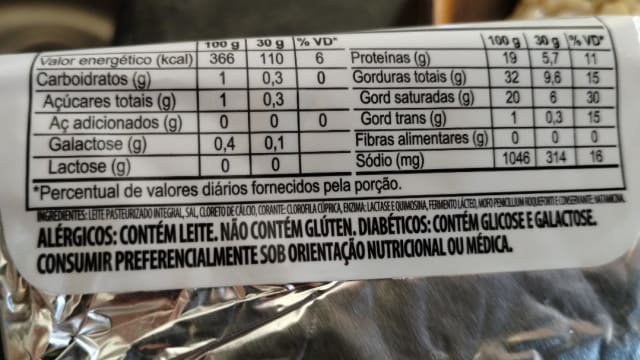 Rótulo do produto Queijo Tipo Gorgonzola / Queijo Azul Zero Lactose