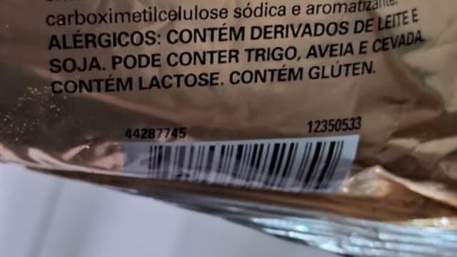 Rótulo do produto Achocolatado em Pó Nestlé Professional