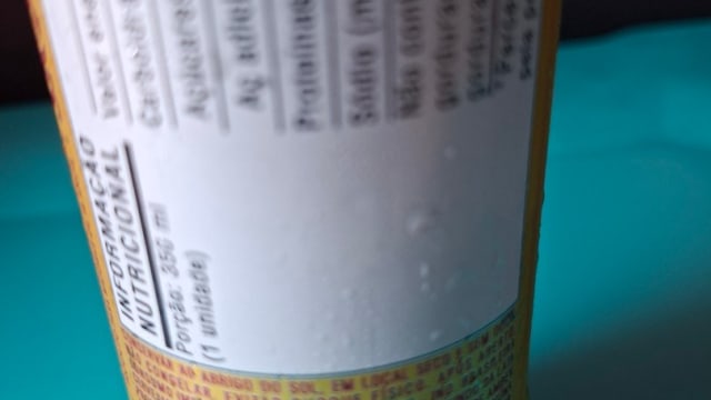 Rótulo do produto Cerveja Zero Álcool sem Glúten