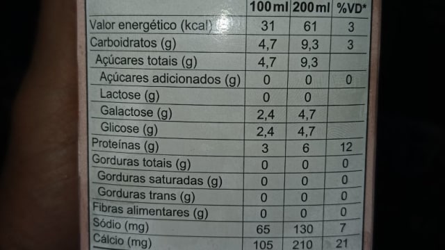 Rótulo do produto Leite Desnatado Zero Lactose UHT