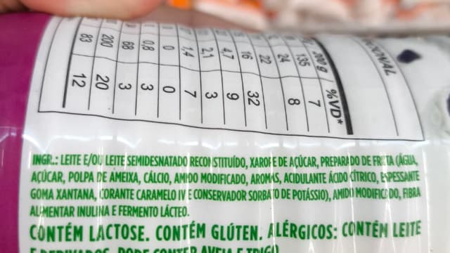 Rótulo do produto Iogurte / Leite Fermentado com Preparado de Ameixa