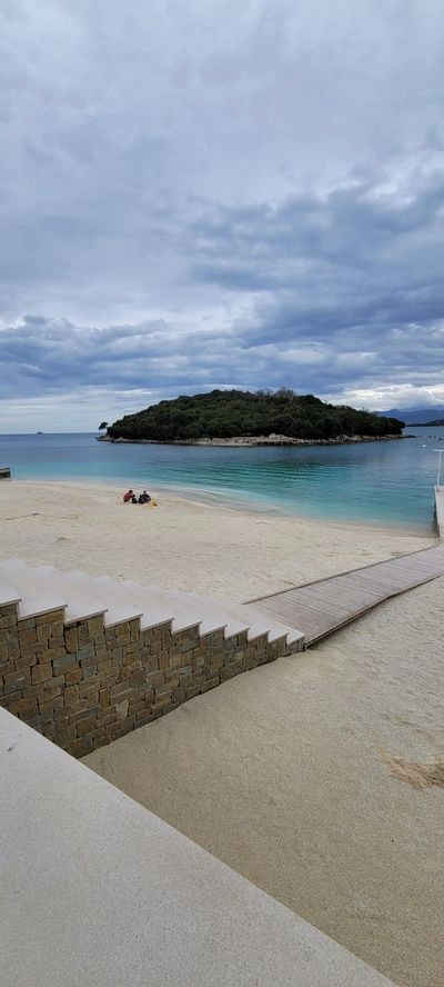View of Ksamil islands in Ksamil, Albania