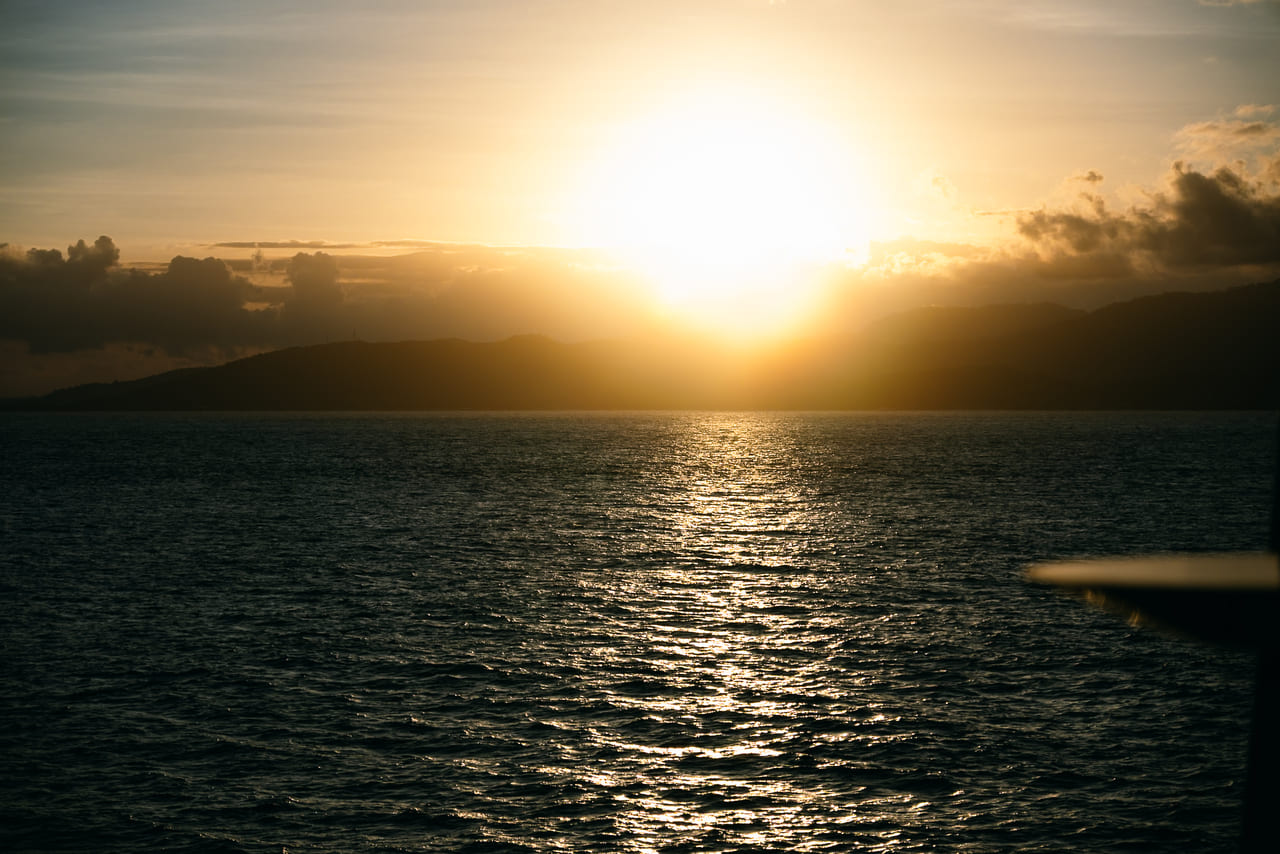 The crew took the ferry from Lombok to Bali.
