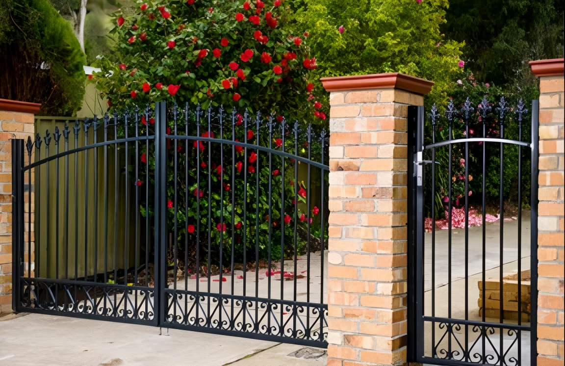 Arched-Top Double Steel Gate